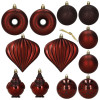 Vánoční baňky červené mix - sada 12ks, vánoční ozdoby