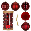 Vánoční baňky červené mix - 8cm sada 36ks, vánoční ozdoby