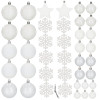 Vánoční baňky bílé mix - 5/6/7 cm sada 40ks, vánoční ozdoby