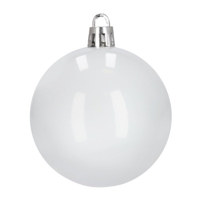 Vánoční baňky bílé mix - 5/6/7 cm sada 40ks, vánoční ozdoby