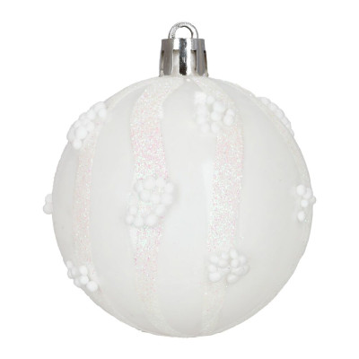 Vánoční baňky bílé mix - 5/6/7 cm sada 40ks, vánoční ozdoby