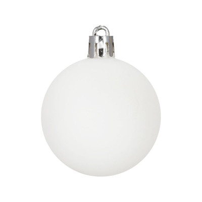 Vánoční baňky bílé mix - 5/6/7 cm sada 40ks, vánoční ozdoby