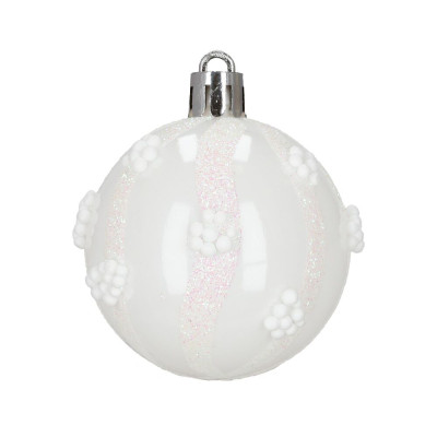 Vánoční baňky bílé mix - 5/6/7 cm sada 40ks, vánoční ozdoby