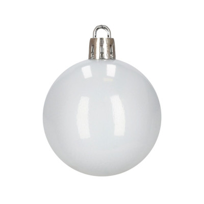 Vánoční baňky bílé mix - 5/6/7 cm sada 40ks, vánoční ozdoby