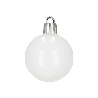 Vánoční baňky bílé mix - 5/6/7 cm sada 40ks, vánoční ozdoby