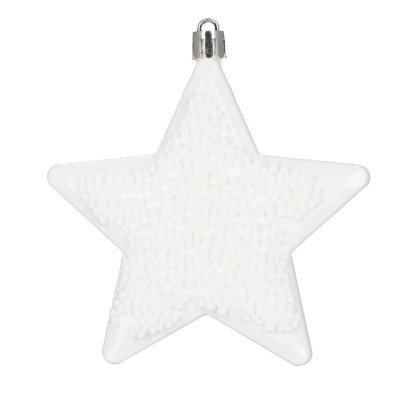 Vánoční baňky bílé mix - 5/6/7 cm sada 40ks, vánoční ozdoby