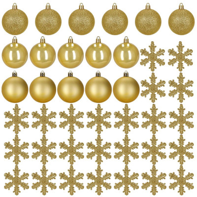 Vánoční baňky zlaté mix - 7cm sada 24ks, vánoční ozdoby