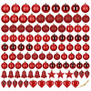 Maxi 100-dílná sada vánočních baněk červená, vánoční ozdoby