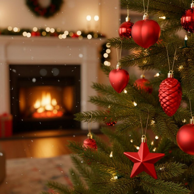 Maxi 100-dílná sada vánočních baněk červená, vánoční ozdoby