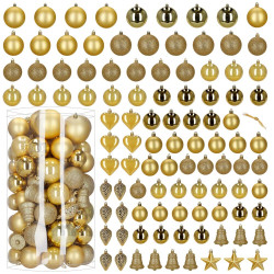 Maxi 100-dílná sada vánočních baněk zlatá, vánoční ozdoby