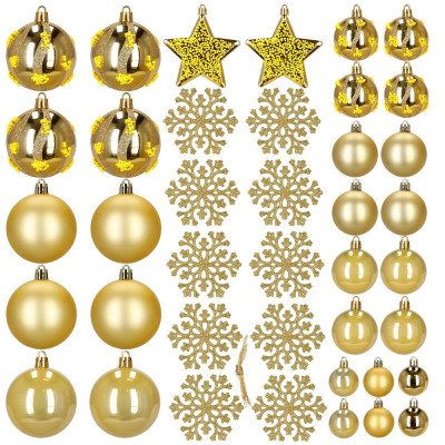 Vánoční baňky zlaté mix - 5/6/7 cm sada 40ks, vánoční ozdoby