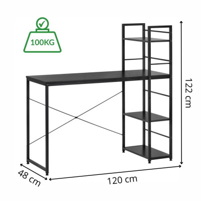 Psací stůl 120x48x122 cm SPRINGOS HF0046 černý