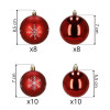Vánoční baňky červené mix - 8cm sada 36ks, vánoční ozdoby