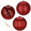 Vánoční baňky červené mix - 20cm sada 3ks, vánoční ozdoby