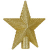 Hvězda na stromeček 21 cm třpytivá zlatá, vánoční ozdoba