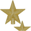 Hvězda na stromeček 21 cm třpytivá zlatá, vánoční ozdoba