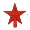 Hvězda na stromeček 19 cm třpytivá červená, vánoční ozdoba