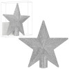 Hvězda na stromeček 21 cm třpytivá stříbrná, vánoční ozdoba