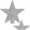 Hvězda na stromeček 21 cm třpytivá stříbrná, vánoční ozdoba