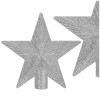 Hvězda na stromeček 21 cm třpytivá stříbrná, vánoční ozdoba