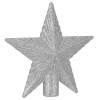 Hvězda na stromeček 21 cm třpytivá stříbrná, vánoční ozdoba