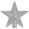 Hvězda na stromeček 21 cm třpytivá stříbrná, vánoční ozdoba