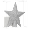 Hvězda na stromeček 21 cm třpytivá stříbrná, vánoční ozdoba