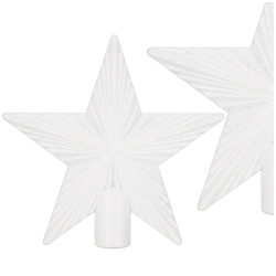 Hvězda na stromeček 21 cm třpytivá bílá, vánoční ozdoba