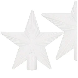 Hvězda na stromeček 21 cm třpytivá bílá, vánoční ozdoba