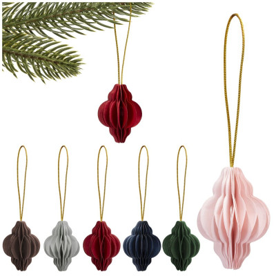 Vánoční papírové ozdoby 4cm barevné sada 6ks