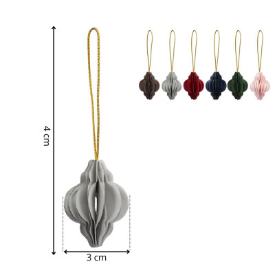 Vánoční papírové ozdoby 4cm barevné sada 6ks