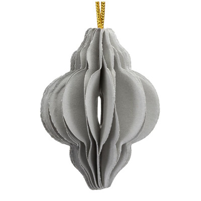 Vánoční papírové ozdoby 4cm šedé sada 6ks