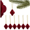 Vánoční papírové ozdoby 4cm tmavě červené sada 6ks