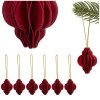 Vánoční papírové ozdoby 4cm tmavě červené sada 6ks
