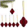 Vánoční papírové ozdoby 4cm tmavě červené sada 6ks