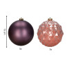 Vánoční baňky fialové - růžové - 15cm sada 6ks, vánoční ozdoby