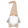 Skřítek GNOM s hnědo-bílou čepicí 38cm, vánoční dekorace