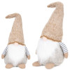 Skřítek GNOM s hnědo-bílou čepicí 38cm, vánoční dekorace