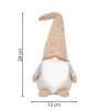 Skřítek GNOM s hnědo-bílou čepicí 38cm, vánoční dekorace