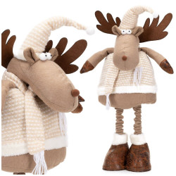 Vánoční sob nastavitelný 43 - 83 cm, béžovo-hnědý