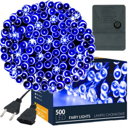 LED světelný řetěz - 34,5m 500LED 8-funkcí IP20 modrá