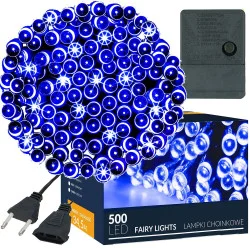 LED světelný řetěz - 34,5m 500LED 8-funkcí IP20 modrá