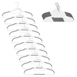 Plastová protiskluzová ramínka na šaty bílá 41cm, sada 20ks HG0078