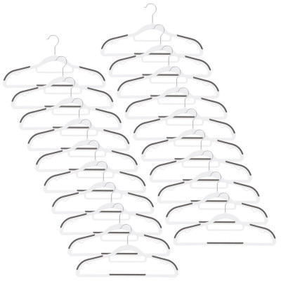 Plastová protiskluzová ramínka na šaty bílá 41cm, sada 20ks HG0078