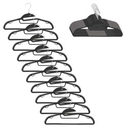 Plastová protiskluzová ramínka na šaty černá 41cm, sada 20ks HG0080