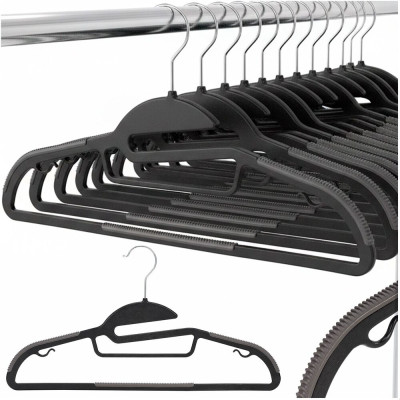 Plastová protiskluzová ramínka na šaty černá 41cm, sada 20ks HG0080