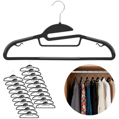 Plastová protiskluzová ramínka na šaty černá 41cm, sada 20ks HG0080