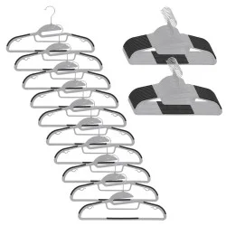 Plastová ramínka na oblečení 41 cm sada 30ks SPRINGOS HG0081 šedá