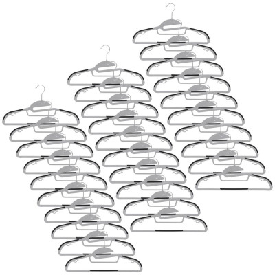 Plastová protiskluzová ramínka na šaty šedá 41cm, sada 30ks HG0081