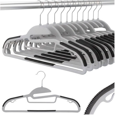 Plastová protiskluzová ramínka na šaty šedá 41cm, sada 30ks HG0081